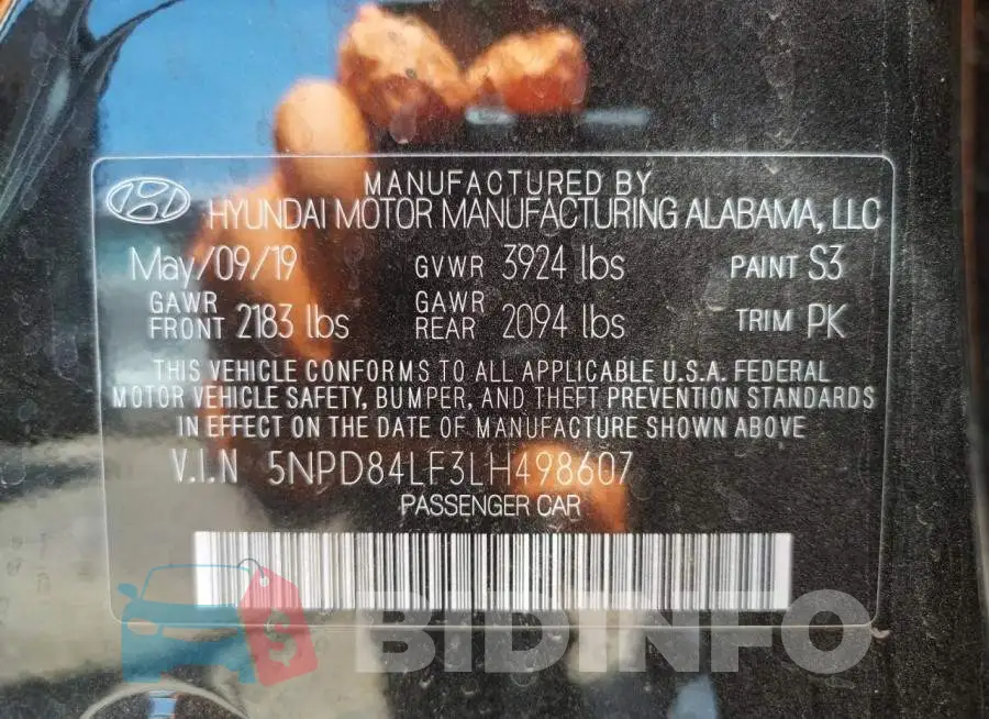 5NPD84LF3LH498607 Photo# 10
