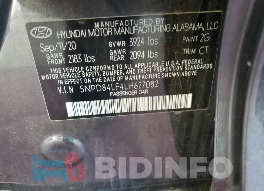 5NPD84LF4LH627082 Photo# 10