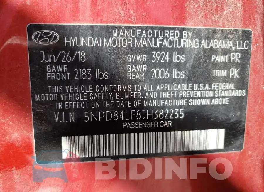 5NPD84LF8JH382235 Photo# 10