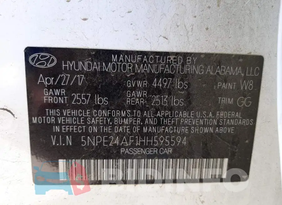 5NPE24AF1HH595594 Photo# 10