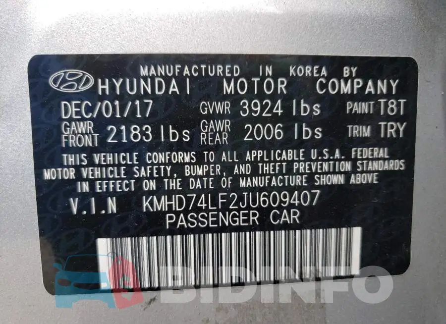 KMHD74LF2JU609407 Photo# 10