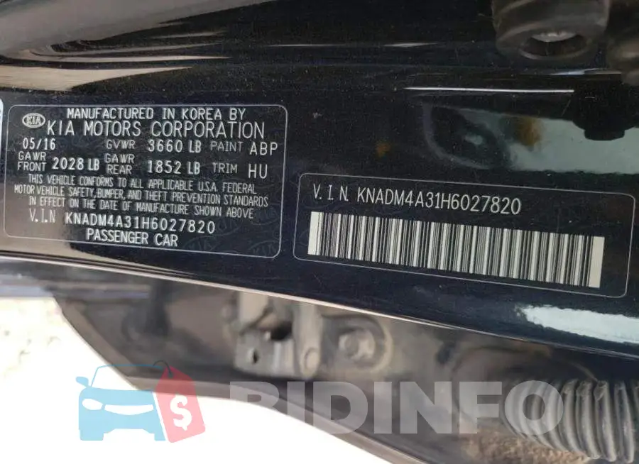 KNADM4A31H6027820 Photo# 10