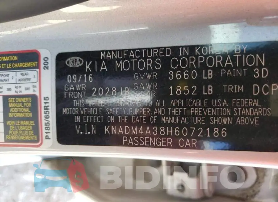 KNADM4A38H6072186 Photo# 10