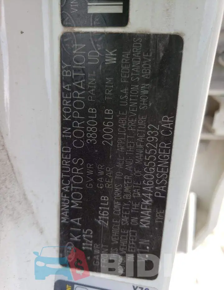KNAFK4A60G5552932 Photo# 10