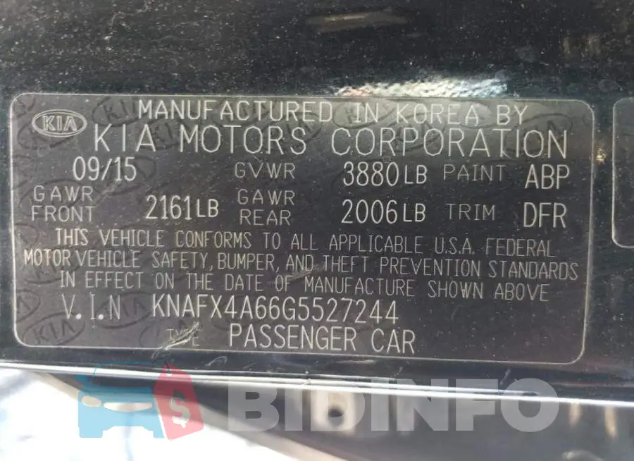 KNAFX4A66G5527244 Photo# 10