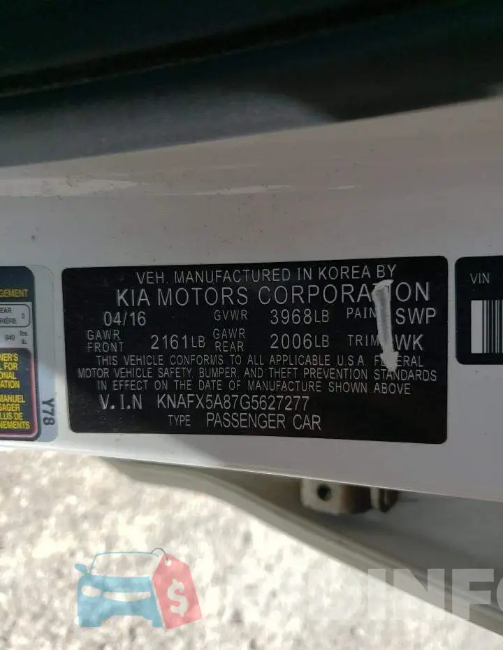 KNAFX5A87G5627277 Photo# 10
