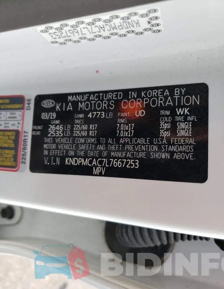KNDPMCAC7L7667253 Photo# 10
