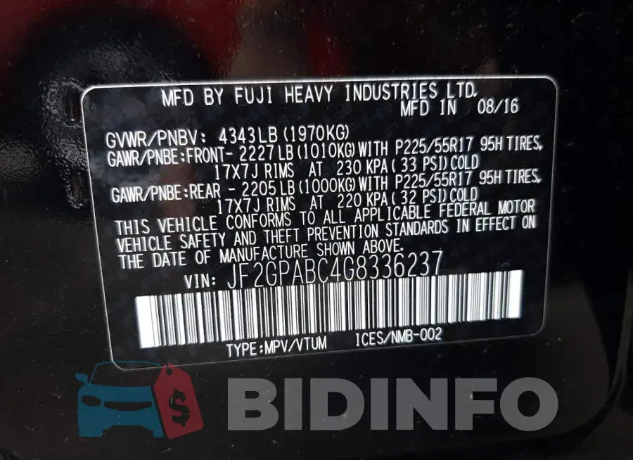 JF2GPABC4G8336237 Photo# 10