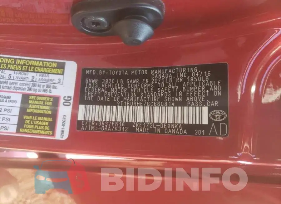 2T1BURHE7GC660814 Photo# 10