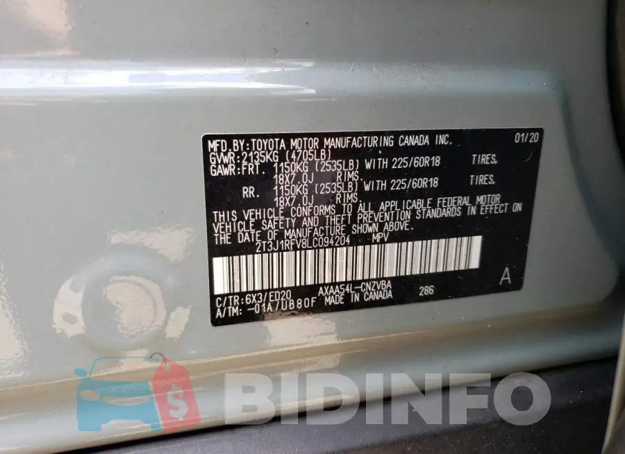 2T3J1RFV8LC094204 Photo# 10