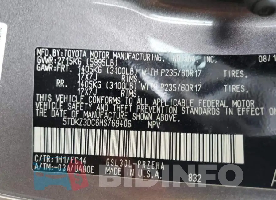 5TDKZ3DC6HS769406 Photo# 10