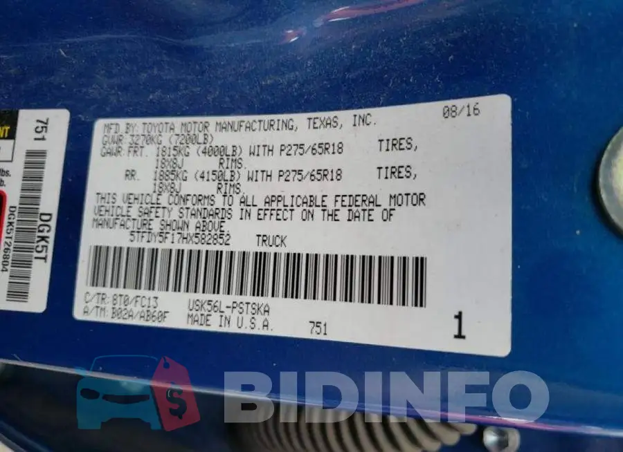 5TFDY5F17HX582852 Photo# 10