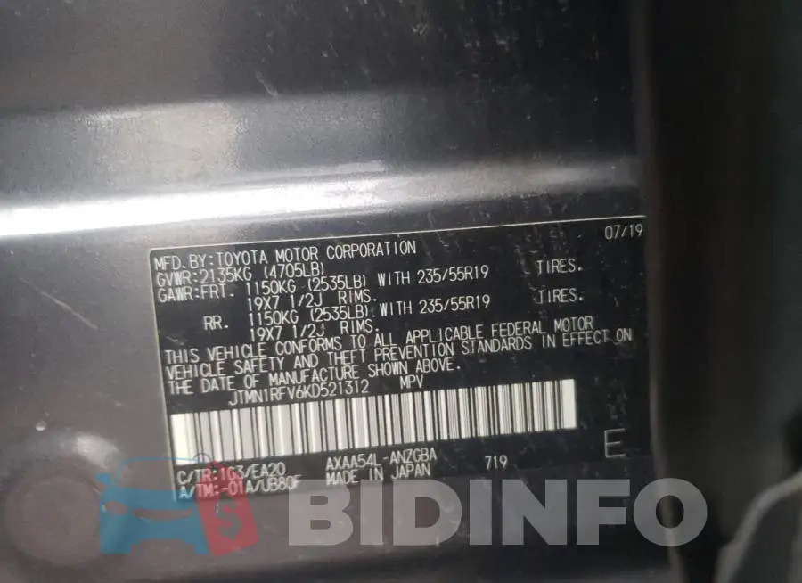 JTMN1RFV6KD521312 Photo# 10