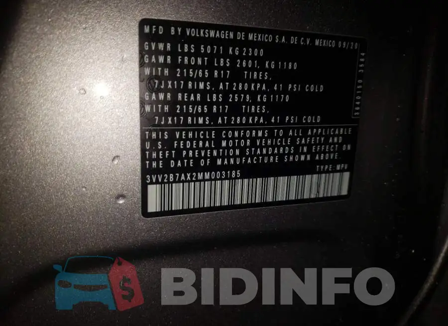 3VV2B7AX2MM003185 Photo# 10