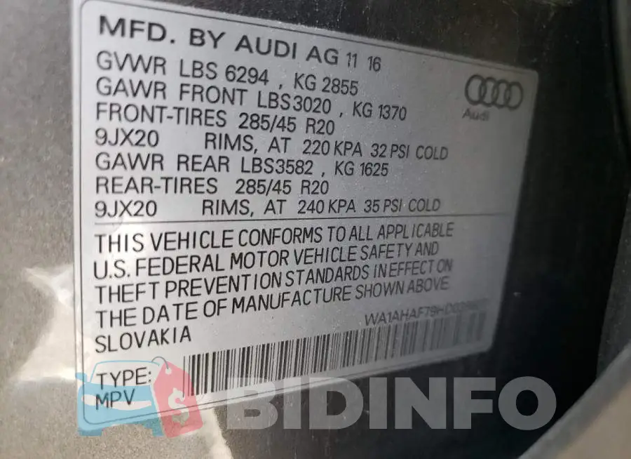 WA1AHAF79HD038607 Photo# 10