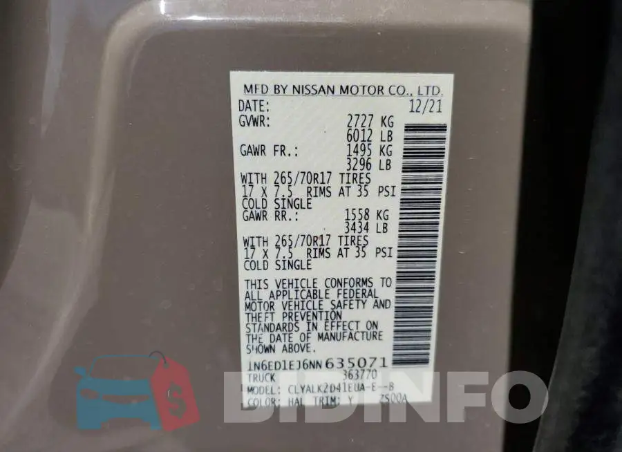 1N6ED1EJ6NN635071 Photo# 10