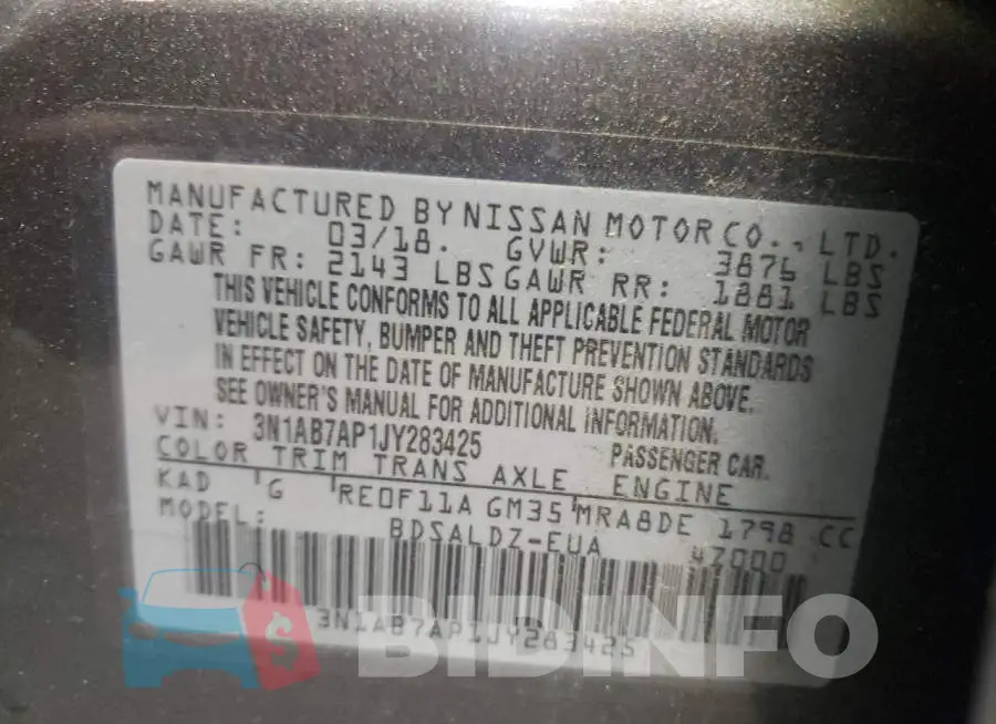 3N1AB7AP1JY283425 Photo# 10
