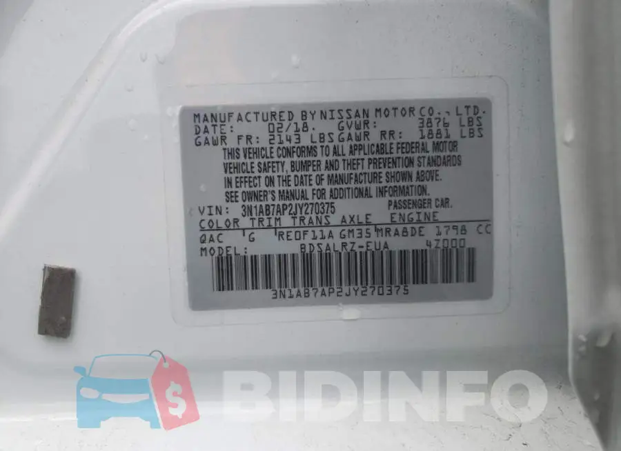 3N1AB7AP2JY270375 Photo# 10
