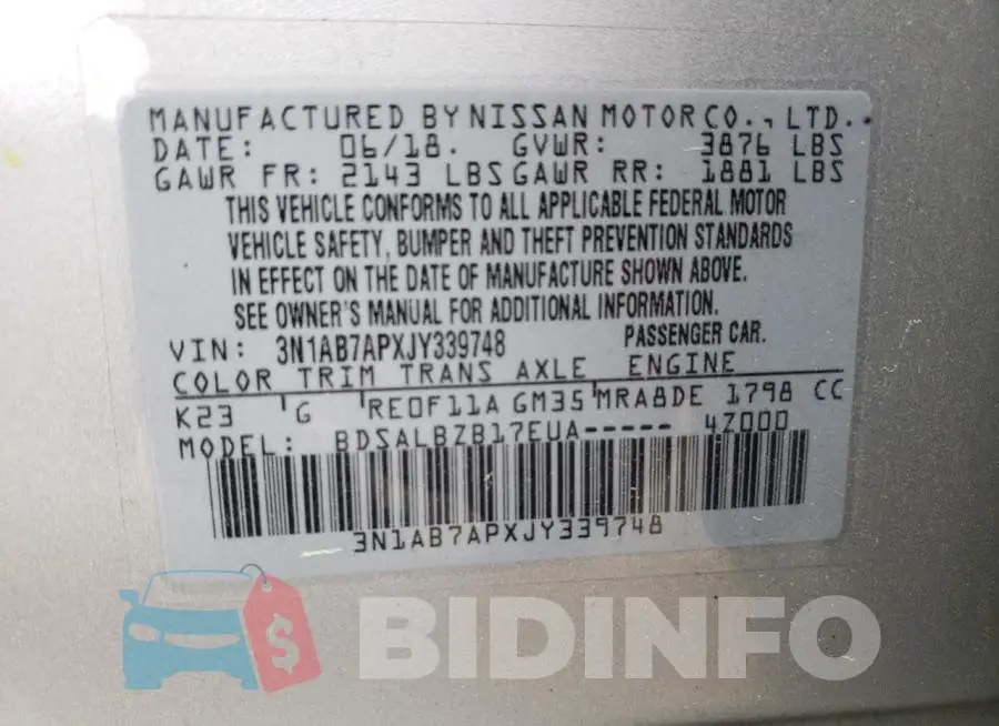 3N1AB7APXJY339748 Photo# 10
