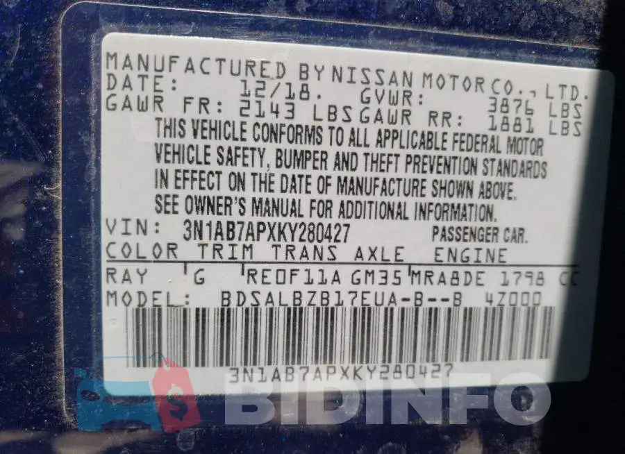 3N1AB7APXKY280427 Photo# 10