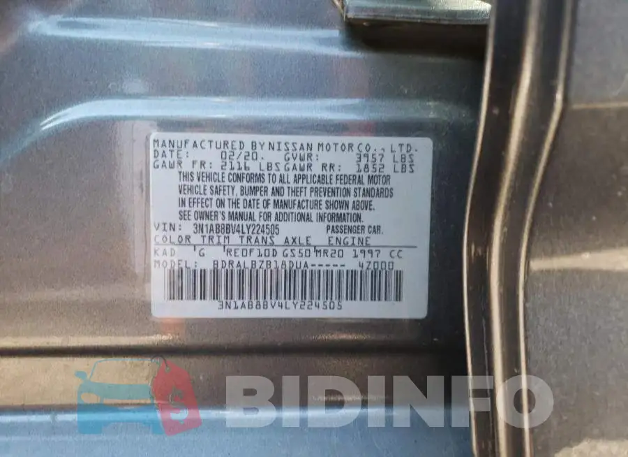 3N1AB8BV4LY224505 Photo# 10