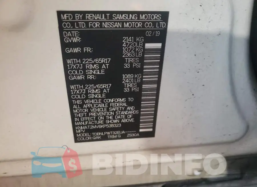 KNMAT2MV6KP538323 Photo# 10