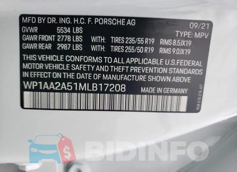WP1AA2A51MLB17208 Photo# 10