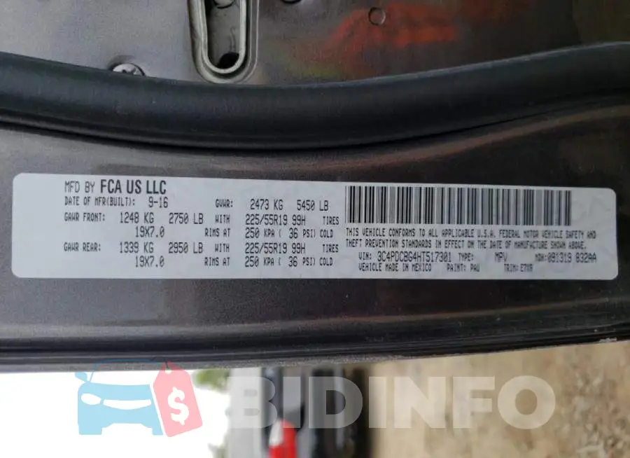 3C4PDCBG4HT517301 Photo# 10