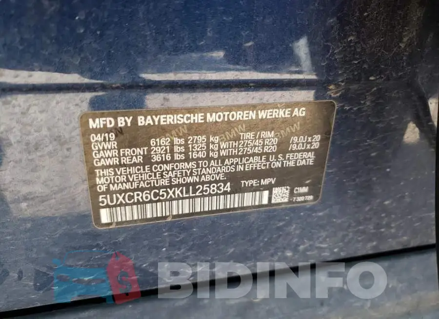 5UXCR6C5XKLL25834 Photo# 10