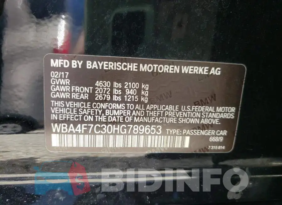 WBA4F7C30HG789653 Photo# 10