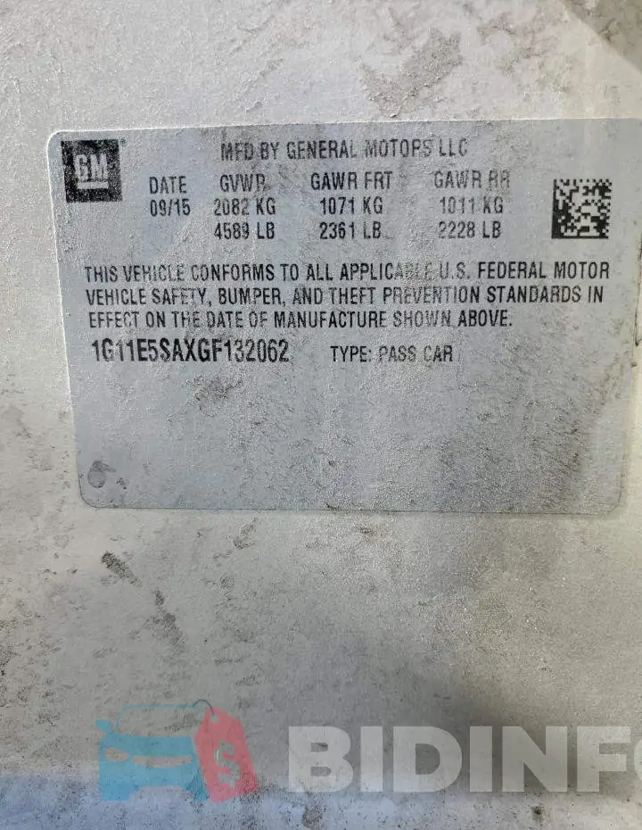 1G11E5SAXGF132062 Photo# 10