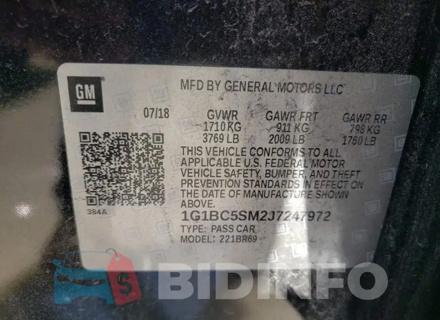 1G1BC5SM2J7247972 Photo# 10