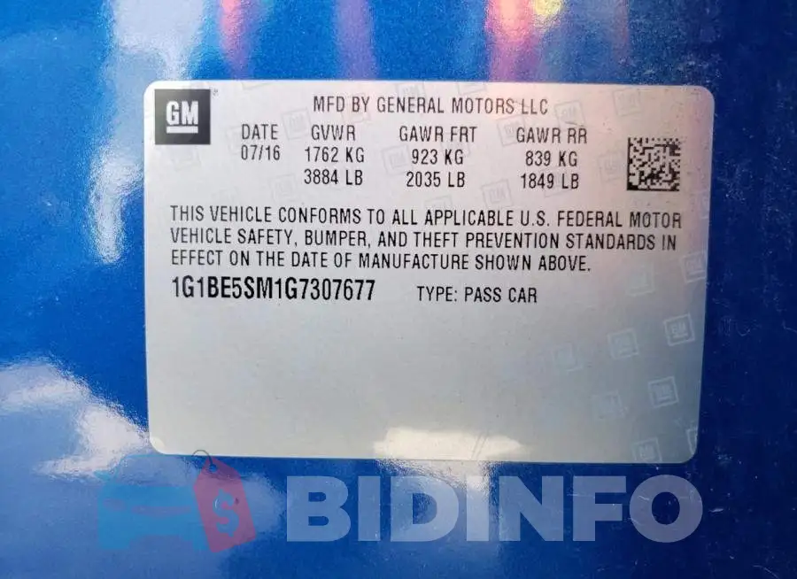 1G1BE5SM1G7307677 Photo# 10