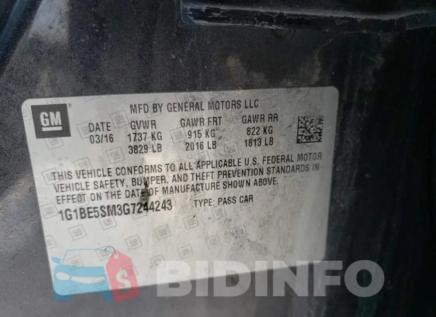 1G1BE5SM3G7244243 Photo# 10