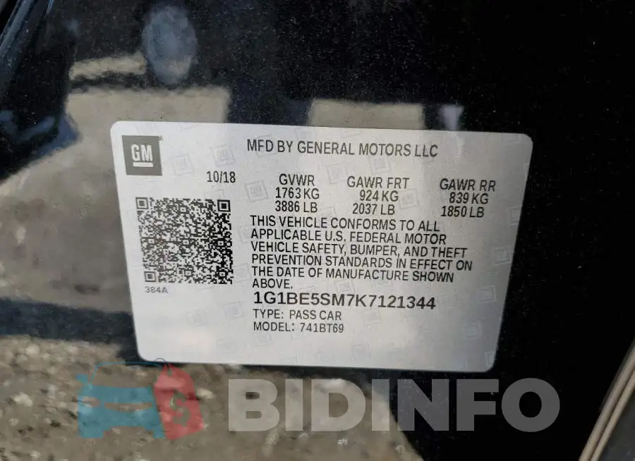 1G1BE5SM7K7121344 Photo# 10