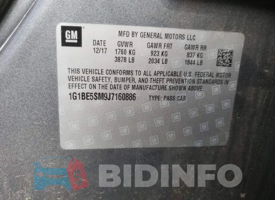 1G1BE5SM9J7160886 Photo# 10