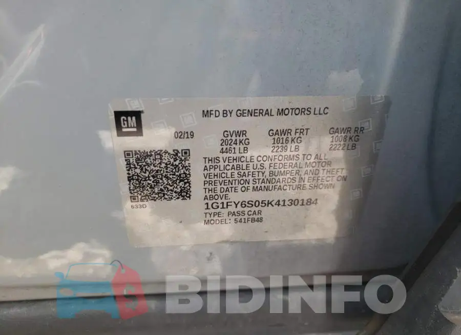 1G1FY6S05K4130184 Photo# 10