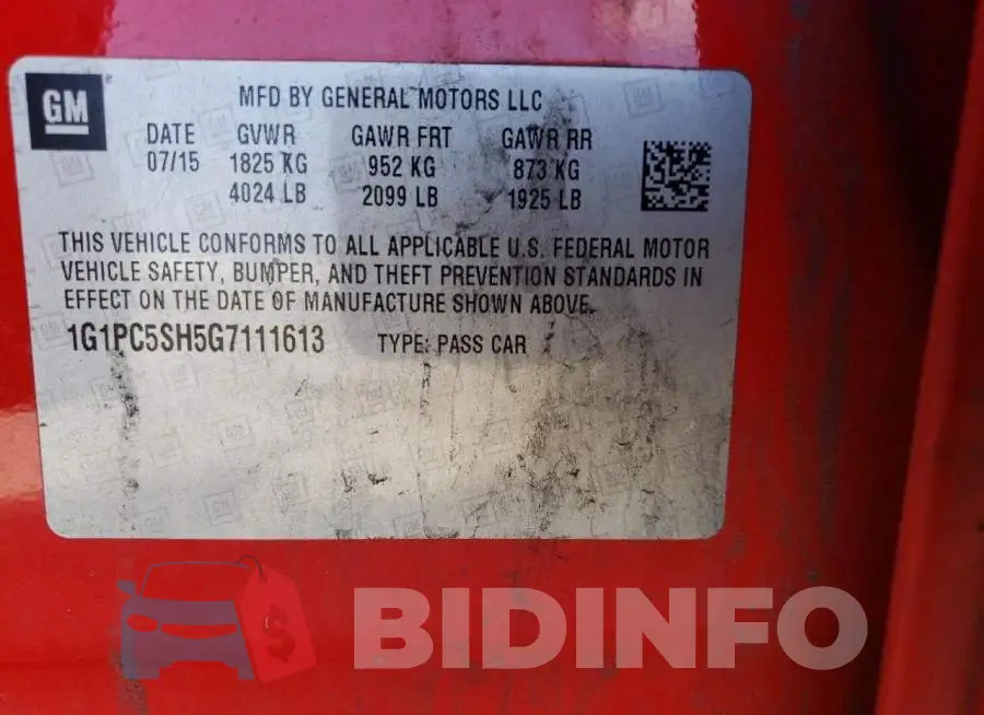 1G1PC5SH5G7111613 Photo# 10