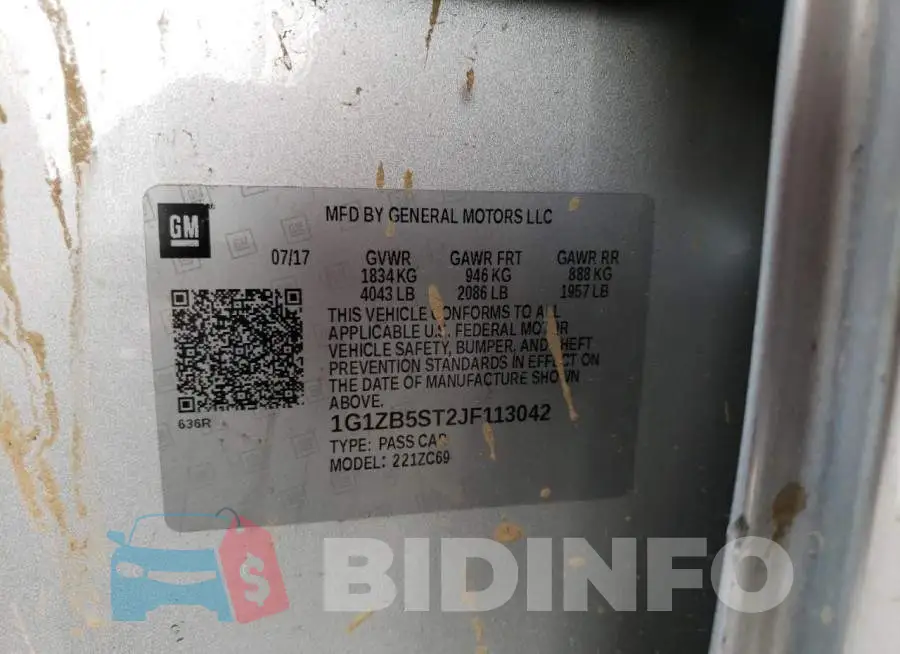 1G1ZB5ST2JF113042 Photo# 10