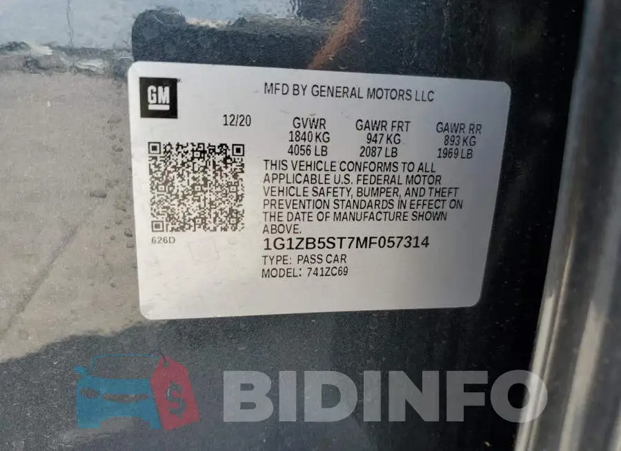 1G1ZB5ST7MF057314 Photo# 10