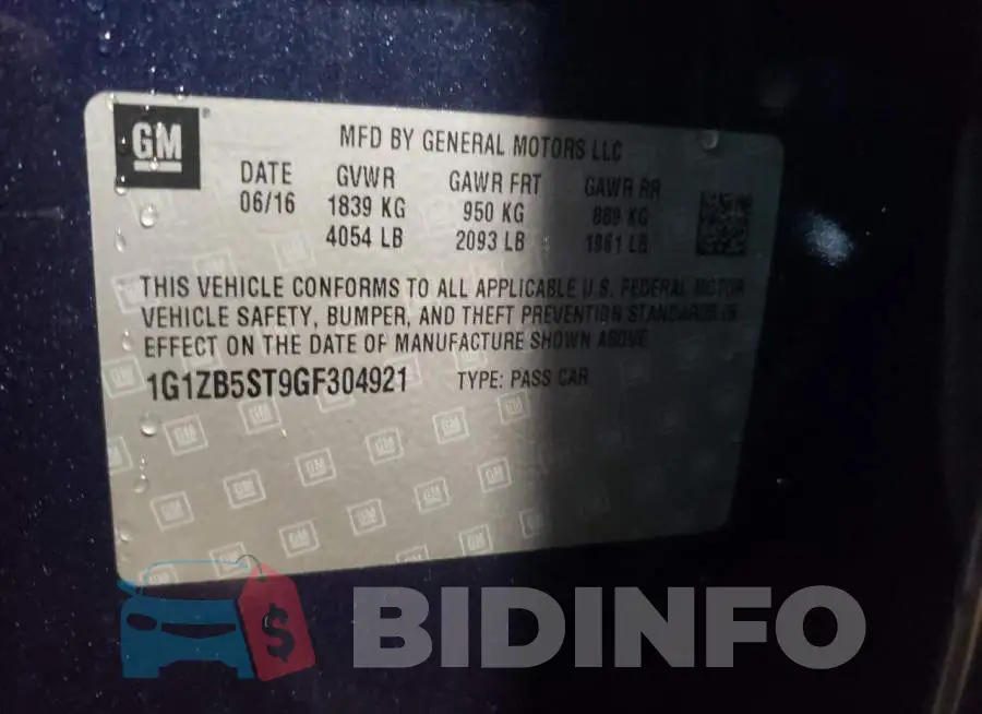 1G1ZB5ST9GF304921 Photo# 10