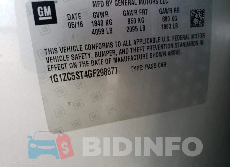 1G1ZC5ST4GF298877 Photo# 10