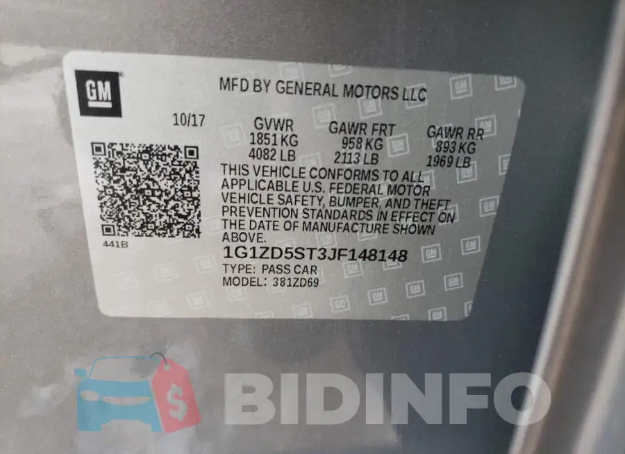 1G1ZD5ST3JF148148 Photo# 10