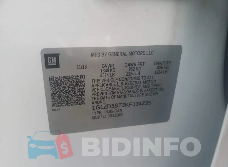 1G1ZD5ST3KF134235 Photo# 10
