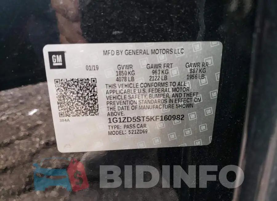 1G1ZD5ST5KF160982 Photo# 10