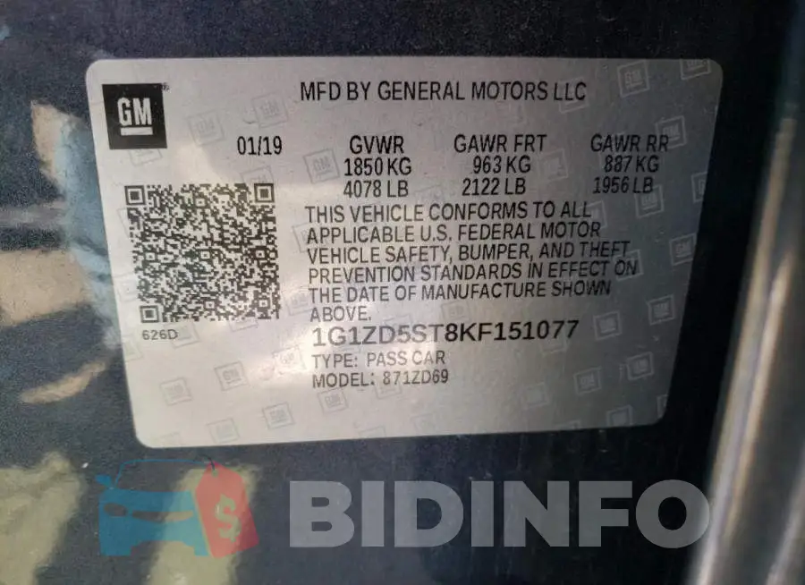 1G1ZD5ST8KF151077 Photo# 10