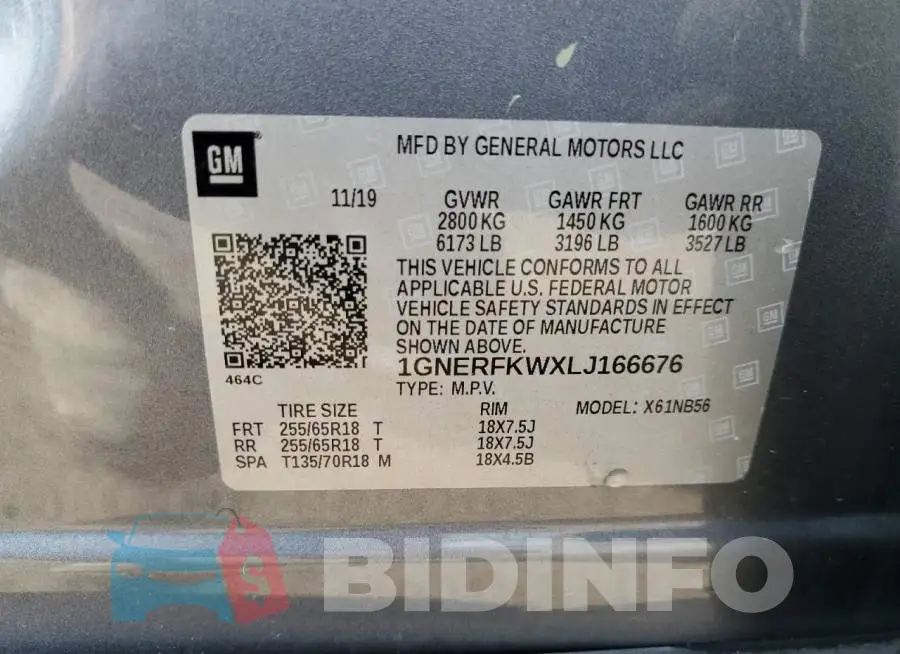 1GNERFKWXLJ166676 Photo# 10