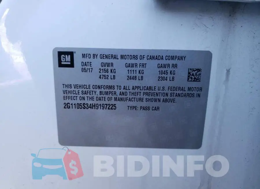 2G1105S34H9197225 Photo# 10