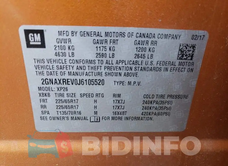 2GNAXREV0J6105520 Photo# 10