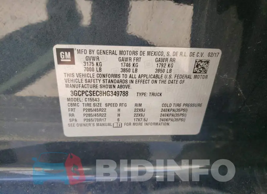 3GCPCSEC8HG349788 Photo# 10